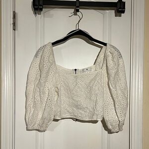 Socialite Cream Eyelet Puff Sleeve Blouse